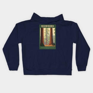 Redwoods National Park Vintage Travel Poster Kids Hoodie